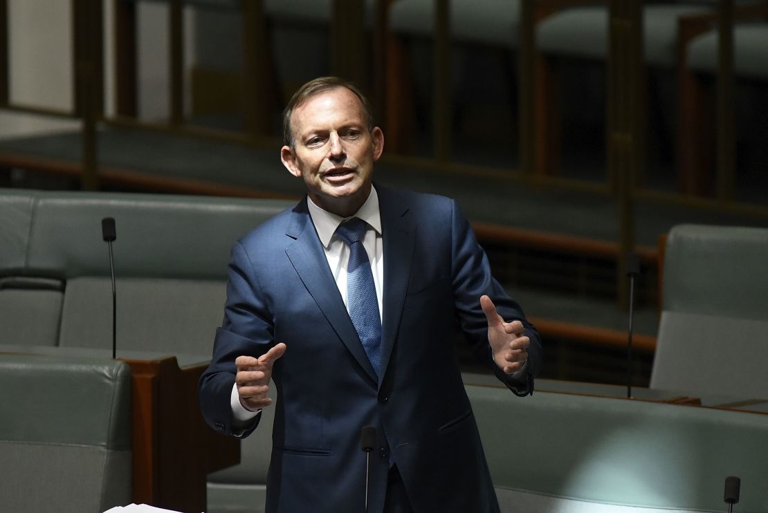 Tony Abbott speaks in parliament on December 7, 2017.
