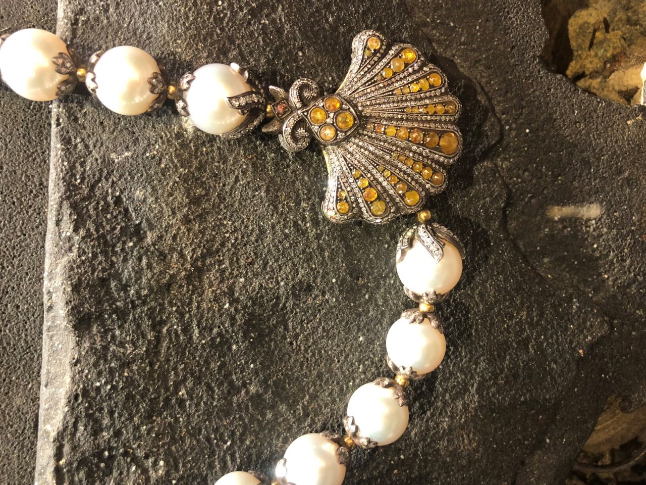 Jewelry by Sevan Biçakçi, presented on concrete blocks by Ali Alizadeh