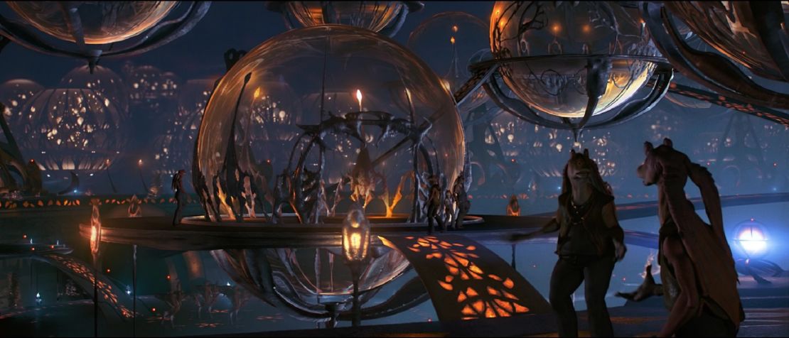 The Gungans living on Naboo were pilloried by fans, but their underwater home was one of the most sophisticated in the galaxy. The intricate metalwork echoes Art Nouveau, a school of architecture emphasizing natural forms.