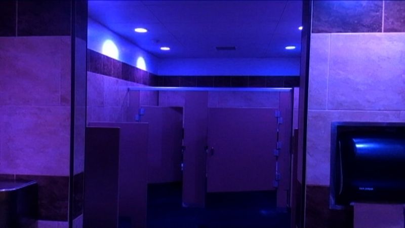 Blue led shop bathroom lights