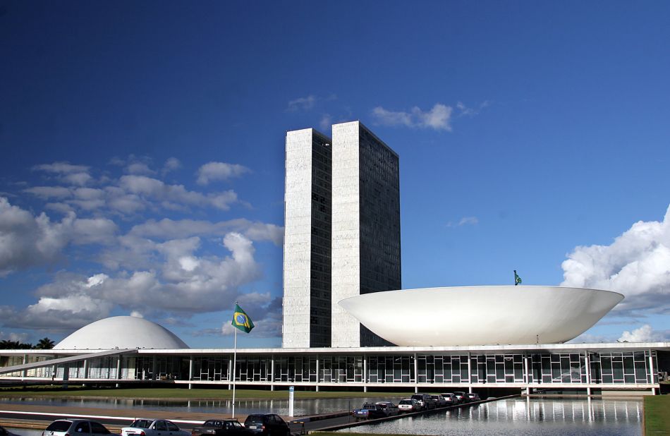 Niemeyer's Brazilian National Congress, inaugurated in 1960, is one of many modern structures defining the capital Brasilia. The senate dome (left) may be an inspiration behind the senate in "Star Wars," but the link remains unconfirmed.