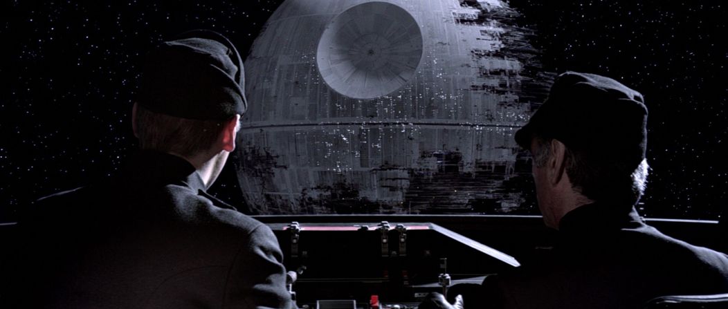 The second Death Star in "Return of the Jedi" was conspicuously incomplete, but its weapon was fully operational. The Imperial aesthetic, down to officer's uniforms, was heavily-indebted to Nazi Germany, all part of Lucas and McQuarrie's choice to easily signpost the galaxy's baddies.
