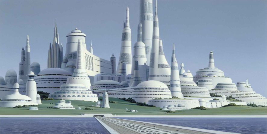 "George was actually one of the ultimate recyclers of concept art," says Szostak. This McQuarrie painting shows an early version of Alderaan, which was at one time imagined as an Imperial City. Another unused McQuarrie Imperial City<a href="index.php?page=&url=http%3A%2F%2Fstarwarsblog.starwars.com%2Fwp-content%2Fuploads%2Fsites%2F6%2F2014%2F01%2F13-ImperialCity.png" target="_blank" target="_blank"> looked a lot like Cloud City</a>, and later on the two would be combined.