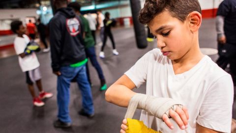 Boxing teaches physical and mental strategy, important elements in the classroom and in the outside world.
