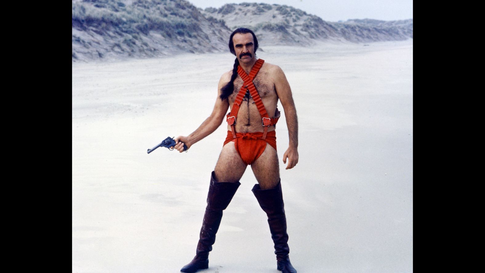 Connery poses for a publicity photo for the film "Zardoz" in 1974.