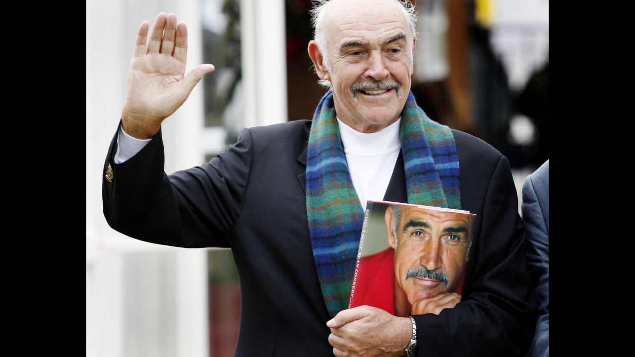 Connery promotes his new book "Being a Scot" at the Edinburgh International Book Festival in 2008. Connery was a staunch supporter of Scottish independence.