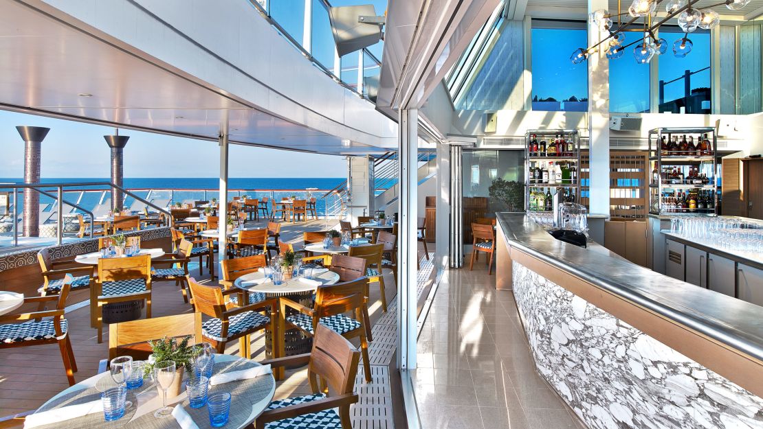 Viking's ocean ship Aquavit offers ocean-view dining on the terrace. 