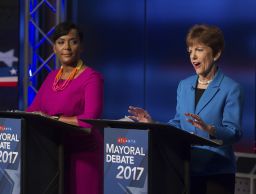 Atlanta mayoral contenders Keisha Lance Bottoms, left, and  Mary Norwood. 