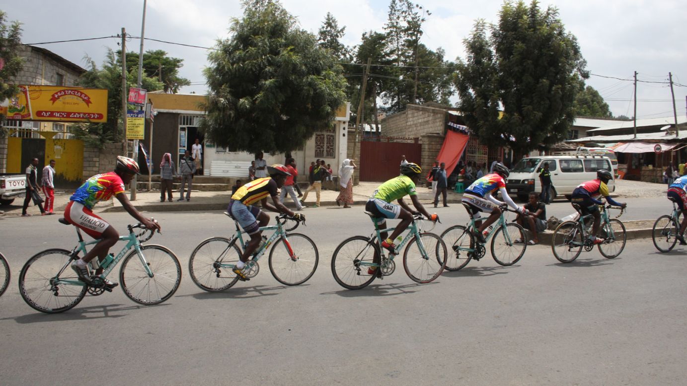 <strong>Sports mad: </strong>Cycling and long-distance running are firm favorites and always draw a crowd, while Ethiopians are soccer mad -- watching a game in the stadium at Meskal Square is a raucous experience. 