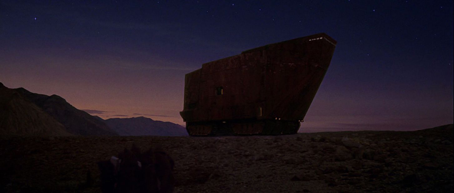 The sandcrawler, a tracked vehicle from Tatooine, featured in the first "Star Wars" film. Not a building per se, it has an unlikely architectural legacy ...