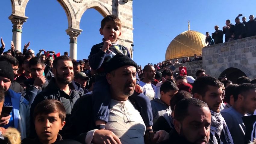 Arwa Damon visits the Al Aqsa mosque in Jerusalem, speaks to worshippers and then witnesses the clashes and demonstrations across the city.