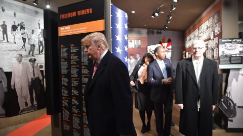 President Donald Trump visits the Civil Rights Museum in Jackson, Mississippi, December 9, 2017. 
