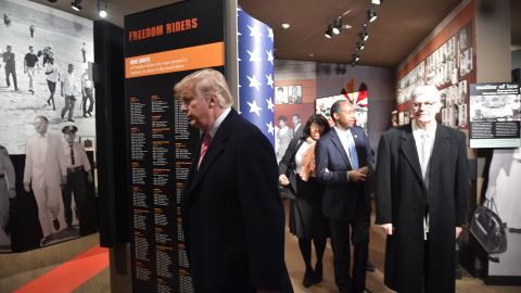 President Donald Trump visits the Civil Rights Museum in Jackson, Mississippi, December 9, 2017.