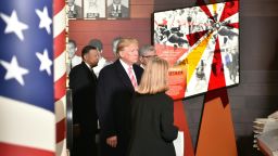 U.S. President Donald Trump visits the Civil Rights Museum in Jackson, Mississippi, December 9, 2017. 
The Mississippi Civil Rights Museum is a museum in Jackson, Mississippi with the mission  to document, exhibit the history of, and educate the public about the American Civil Rights Movement in the U.S. state of Mississippi between 1945 and 1970. / AFP PHOTO / Nicholas Kamm