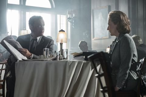 Tom Hanks and Meryl Streep star in Steven Spielberg's 'The Post.' The political story about the publication of the Pentagon Papers scored six nominations, including best drama.