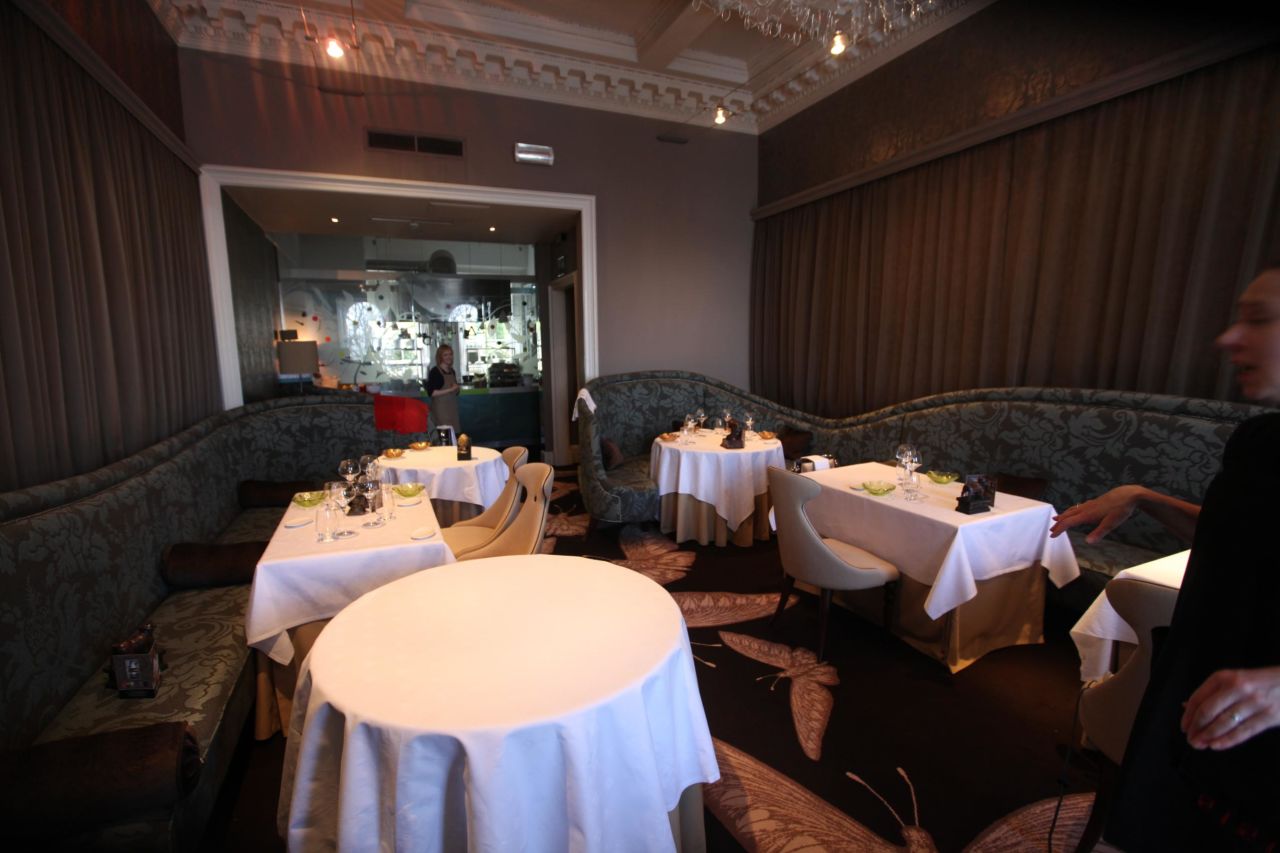 The menu offers modern, French-influenced cuisine.