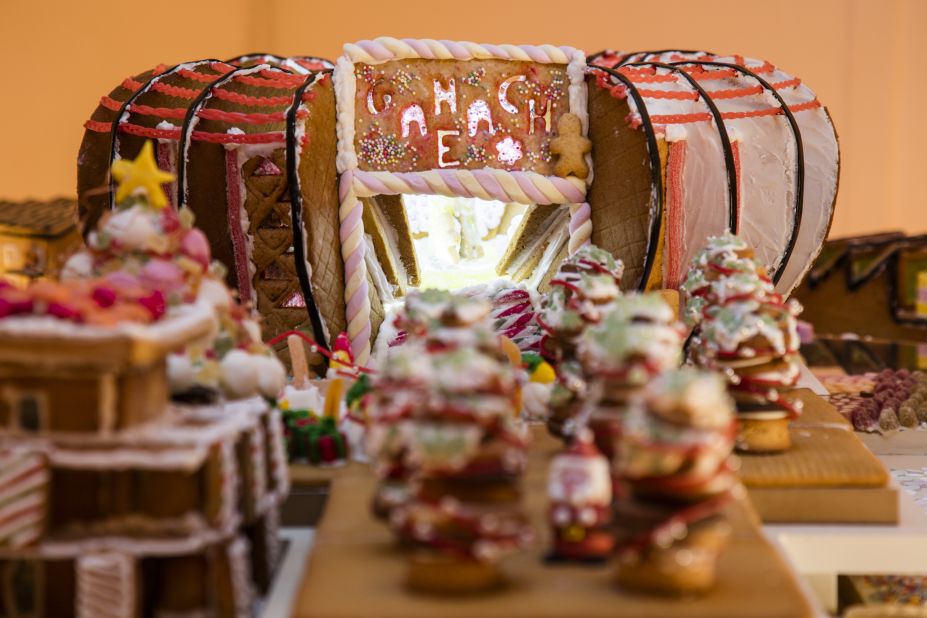 A stadium stands in the center of the Central Baking District, in the Gingerbread City's New Town district.