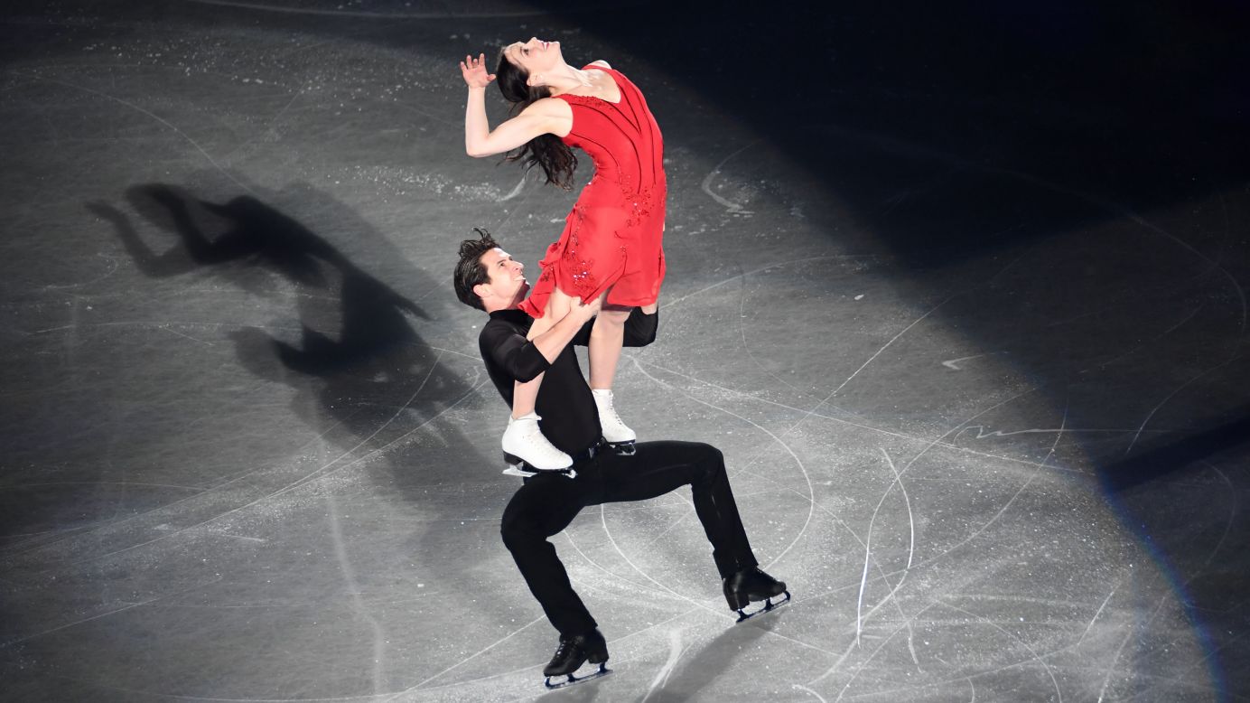 Canadian figure skaters Tessa Virtue and Scott Moir perform during the gala exhibition of the Grand Prix event in Nagoya, Japan, on Sunday, December 10.