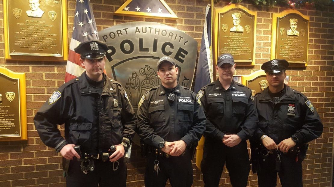 The officers, from left, Sean Gallagher, Drew M. Preston, John "Jack" F. Collins and Anthony Manfredini.