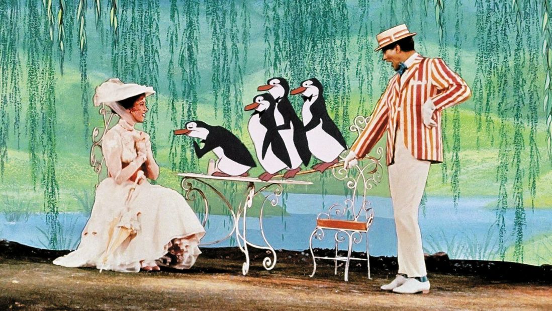 Penguins in the movie "Mary Poppins" did a waddling dance with Dick Van Dyke to impress Mary, played by Julie Andrews. In the beginning of penguin evolution, they probably did fly, but they soon lost that ability and instead became great swimmers.