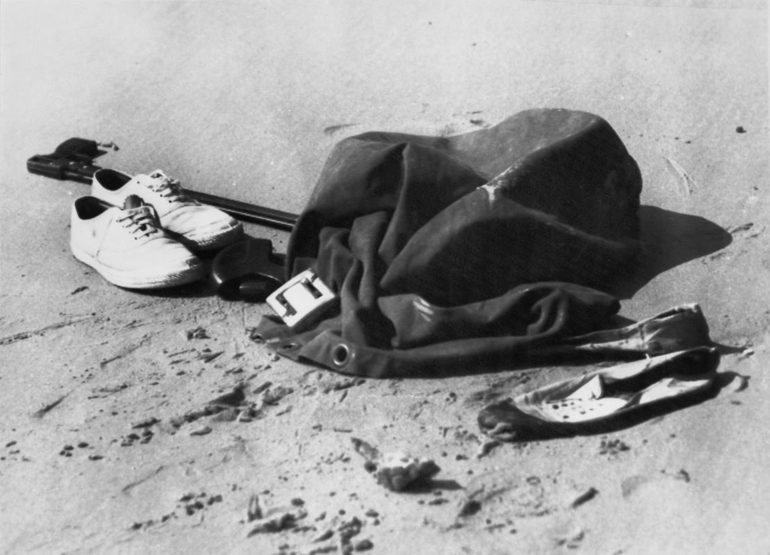 The clothes and spearfishing equipment left on Cheviot Beach near Portsea, Victoria by Australian Prime Minister Harold Holt, who went missing while swimming in December 1967.