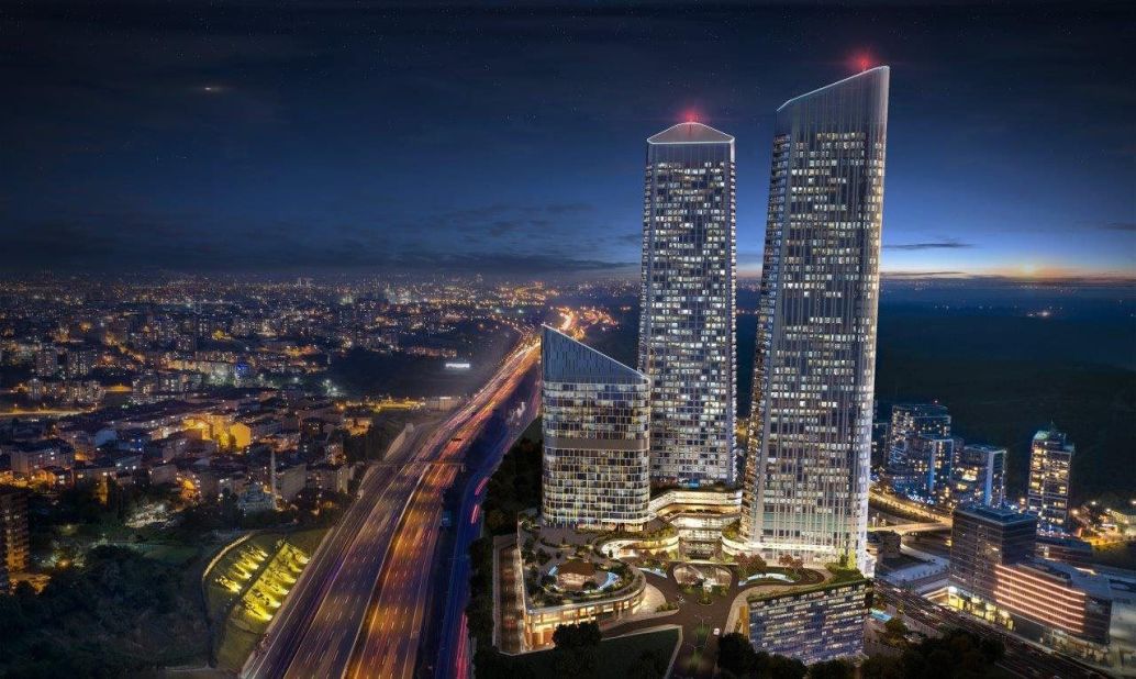 Both measuring 932 feet tall, these neighboring towers in the Skyland Istanbul development are now the two tallest buildings in Turkey.