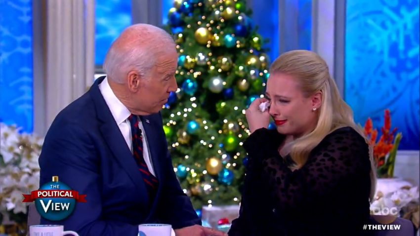 title: In an emotional moment, Joe Biden consoles Meghan McCain, whose father was diagnosed with the same cancer as Biden's late son Beau: "There is hope. And...  duration: 00:00:00  site: Facebook  author: null  published: Wed Dec 31 1969 19:00:00 GMT-0500 (Eastern Standard Time)  intervention: no  description: null