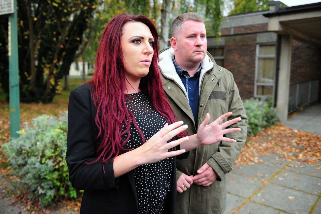 Britain First deputy leader Jayda Fransen and leader Paul Golding, pictured in October, are being investigated by police.