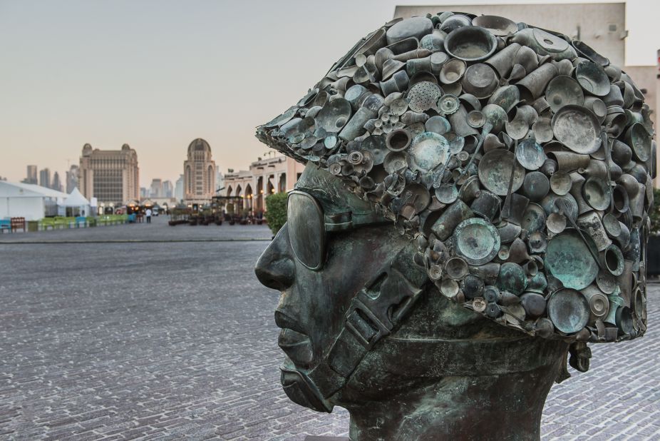 <strong>Public art: </strong>The complex is full of artistic pieces like this sculpture by Indian artist Subodh Gupta on the Katara promenade.