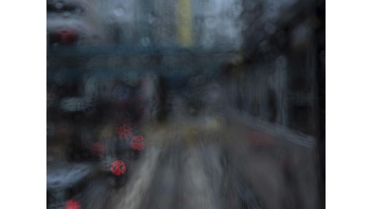 A Hong Kong street, captured from a tram.