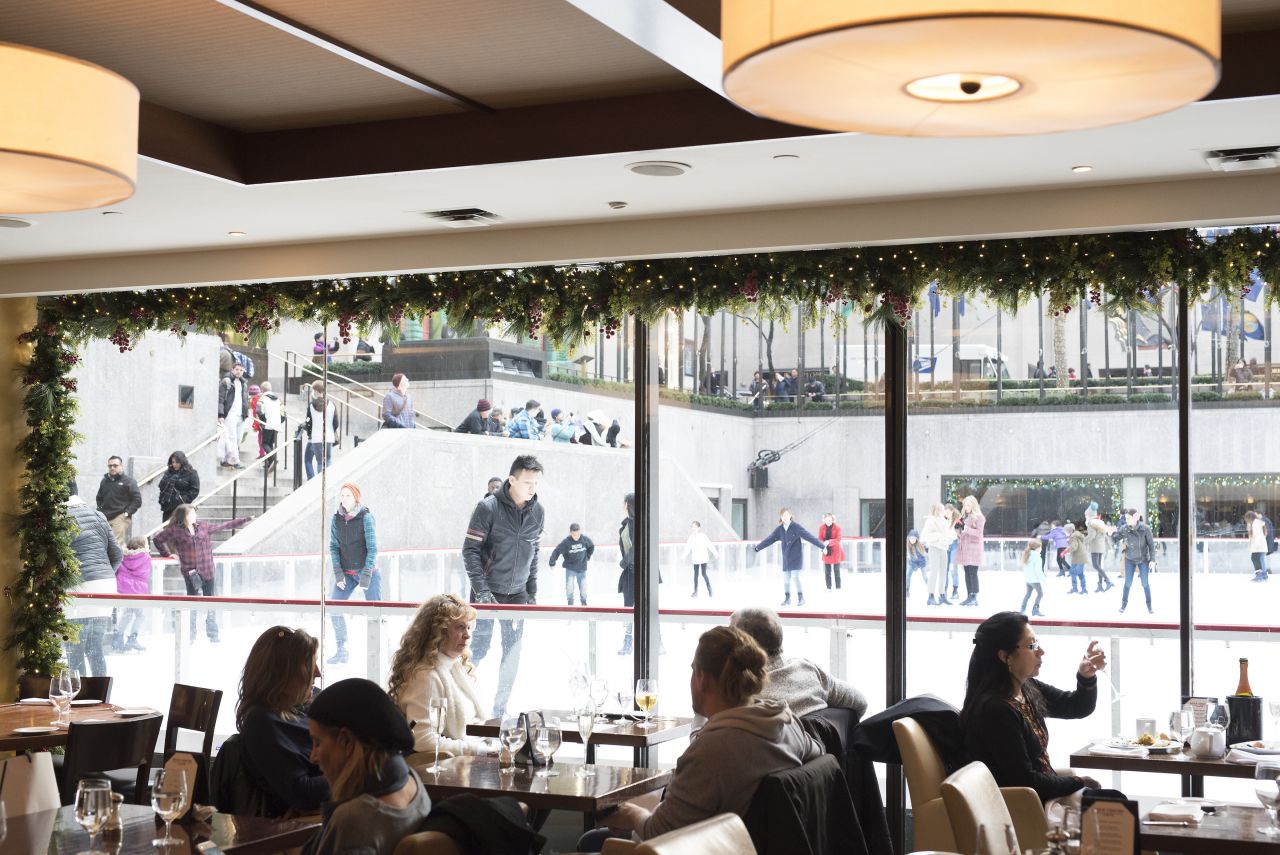 The Rock Center Café offers a rink-side dining option.
