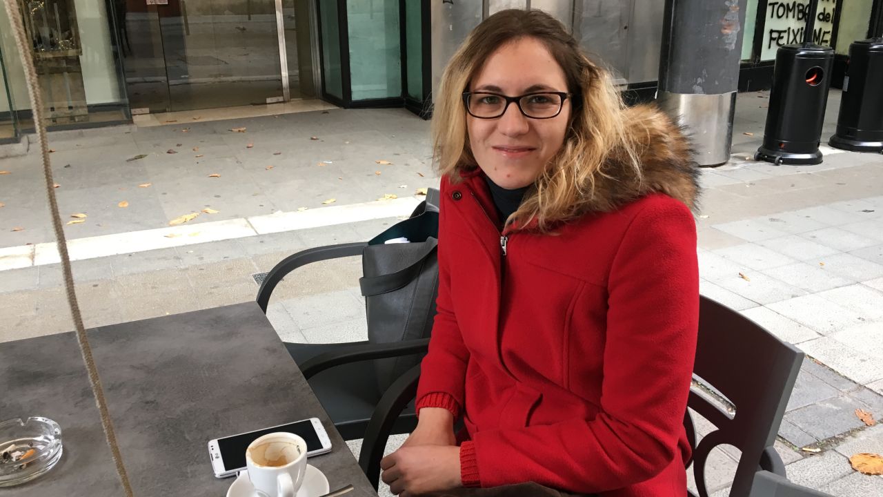 Miríam Candelera, 28, says Madrid takes too much of Catalonia's money.