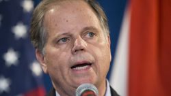  Senator-elect Doug Jones (D-AL) speaks during a December 13, 2017 in Birmingham, Alabama. Jones stated that US President Donald Trump called him today to congratulate him on his victory. (Photo by Mark Wallheiser/Getty Images)