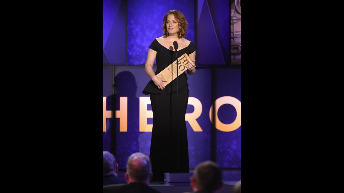 Wright speaks while accepting her Top 10 CNN Hero award.