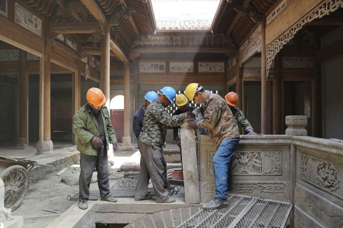 The relocated buildings now form 26 antique rooms at the new Aman resort in Shanghai which opened in January 2018.