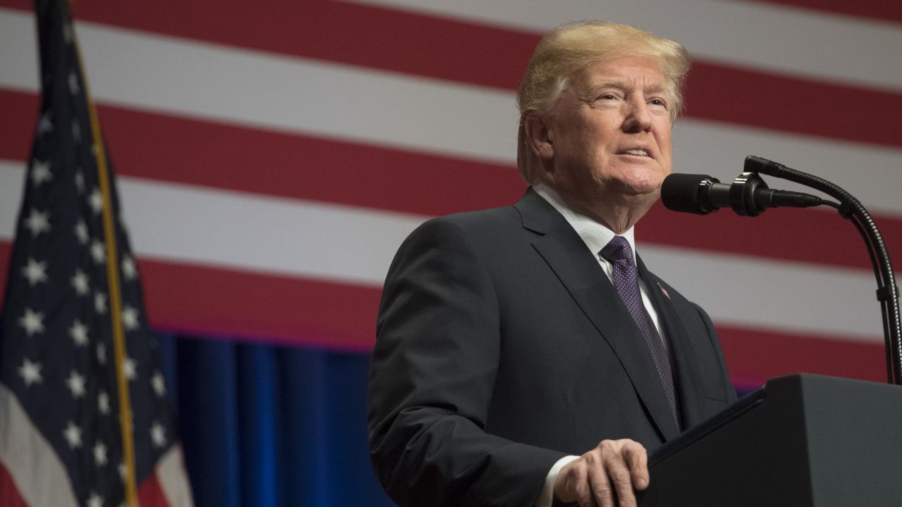 US President Donald Trump speaks about his administration's National Security Strategy at the Ronald Reagan Building and International Trade Center in Washington, DC, December 18, 2017.
President Donald Trump rolled out his first "National Security Strategy", a combative document designed to put meat on the bones of his "America First" sloganeering.