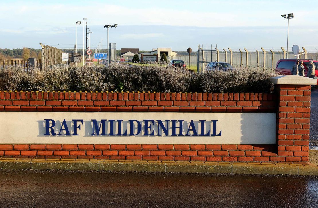 RAF Mildenhall is in Suffolk, which is in the east of England.