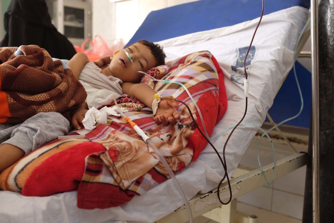 Three-year-old Khadir suffers from a lung infection in an understaffed and overwhelmed hospital in Aden. He died the day after CNN's visit. Doctors say his death was preventable. 