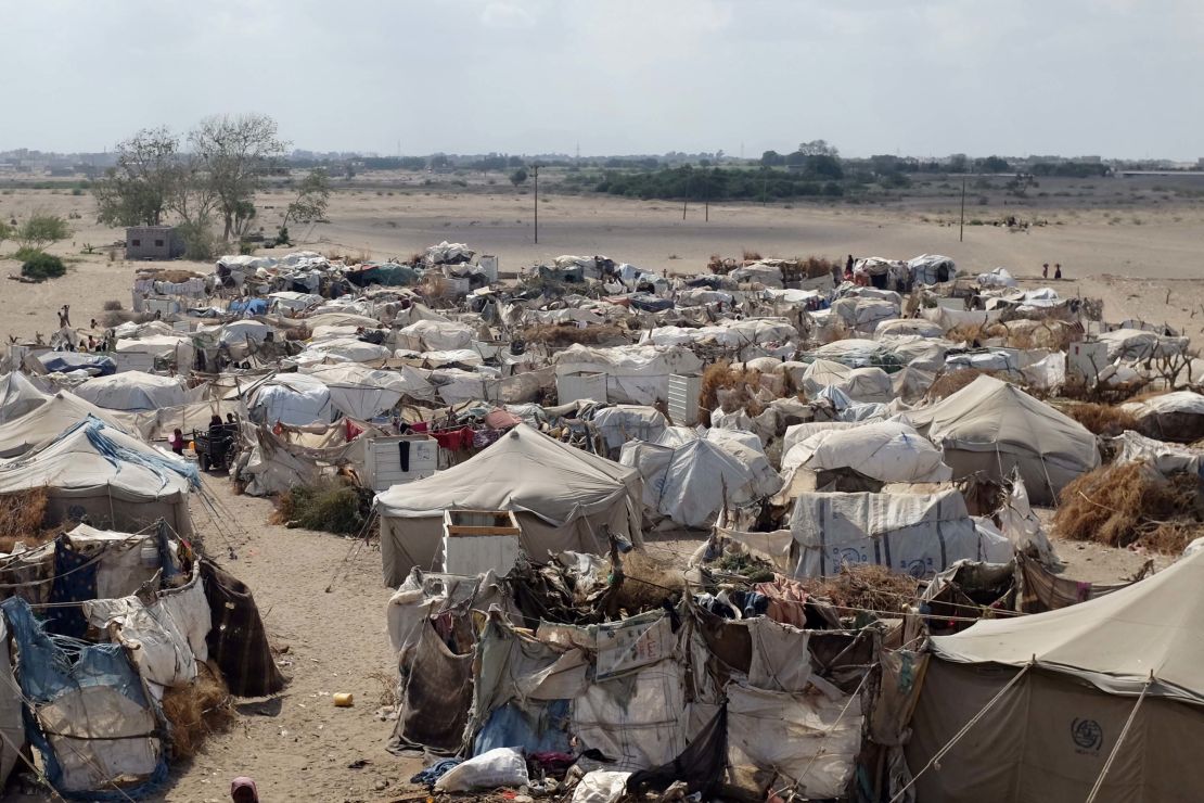 Some three million people have been forced to flee their homes for safety since the conflict began in March 2017. Some end up in filty make shift camps like this one where virtually no basic services exist. 