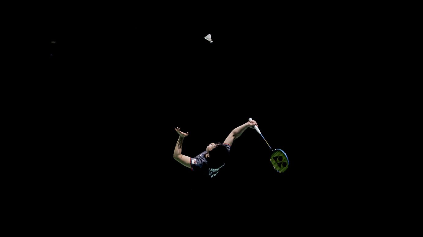 Japanese badminton player Akane Yamaguchi returns a shot Friday, December 15, during the Super Series Finals, a tournament in Dubai, United Arab Emirates. Yamaguchi defeated India's P.V. Sindhu to win the women's singles title.