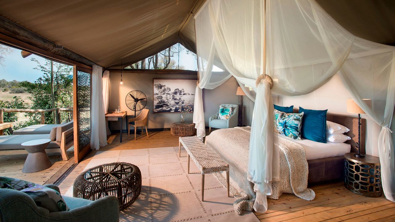 Sable Alley, located in the center of Khwai Private Reserve, features 12 luxurious tents.