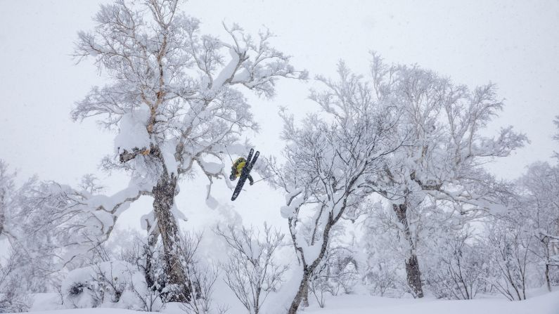 <strong>Big in Japan:</strong> "For me this is the classic setting for skiing in Japan. There are always these beautiful, snow covered trees and you could come back on a different day and it would look totally different. It just snows so much, even on a bad year -- which would be a great year anywhere else. For this shot we just parked by the side of the road and ski toured uphill for a bit before treading down a jump in the trees." -- <em>Oskar Enander.</em><strong> </strong><em>(Skier Piers Solomon at Kiriri Snow World) </em>