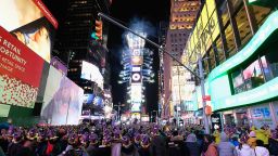 NEW YORK, NY - DECEMBER 31:  A general view during New Year's Eve 2017 in Times Square on December 31, 2016 in New York City.  (Photo by Dimitrios Kambouris/Getty Images)
