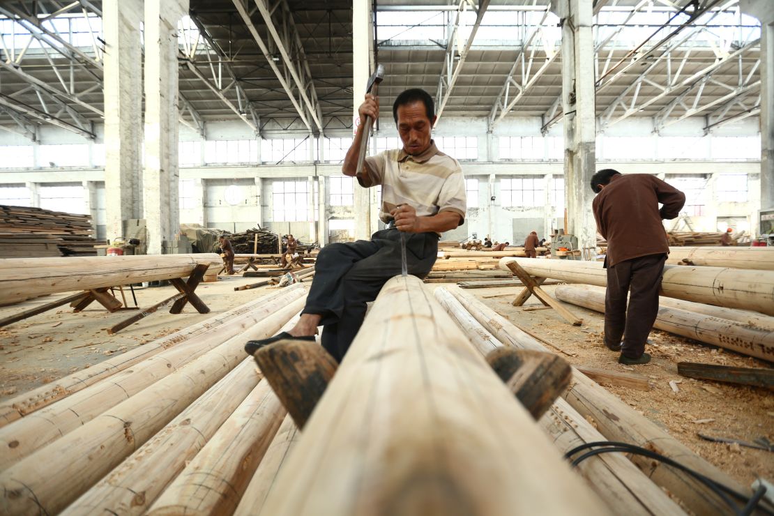 The relocated materials were stored in a former air conditioning unit factory in Shanghai.