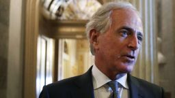 WASHINGTON, DC - DECEMBER 01:  U.S. Sen. Bob Corker (R-TN) speaks to members of the media at the Capitol December 1, 2017 in Washington, DC. Senate GOPs indicate that they have enough votes to pass the tax reform bill.  (Photo by Alex Wong/Getty Images)