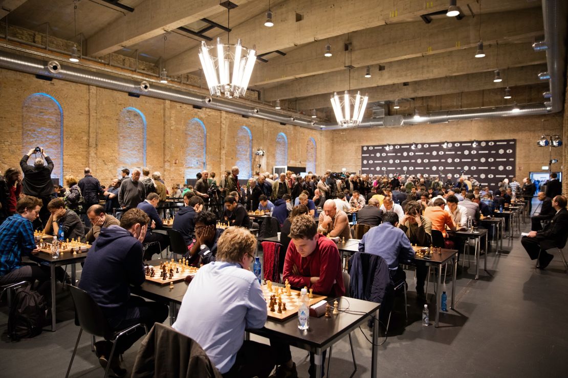 Chess players compete at the 2015 World Chess Rapid and Blitz Championship in Berlin, Germany.