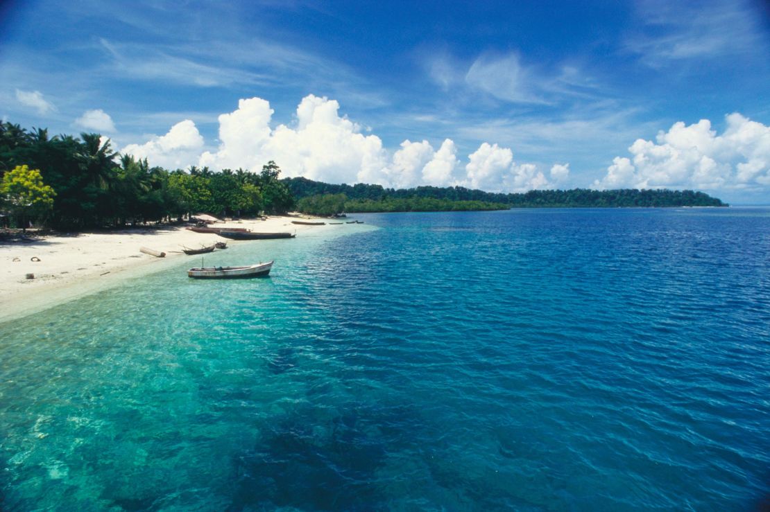 A view of Havelock Beach in the Andaman and Nicobar Islands.
