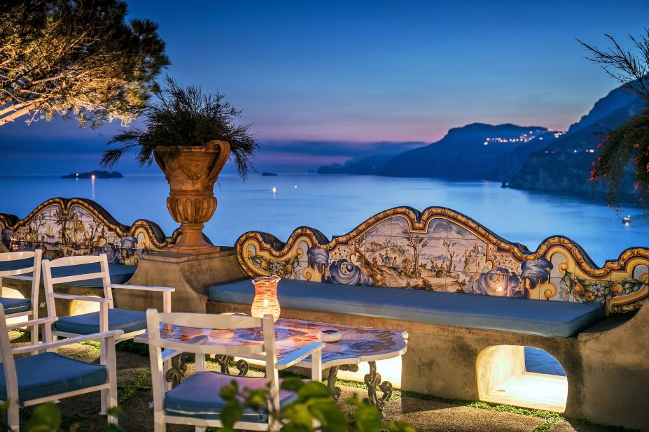 Al fresco drinks and dining are part of the allure of the spectacular Amalfi Coast. The hotel has two restaurants, one of which is Michelin-starred.