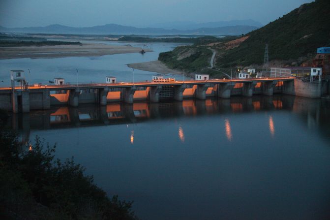 The completed dam where the ancient village was originally located. 