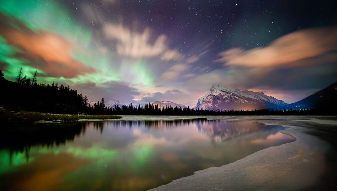 <strong>Banff, Canada: </strong>Banff, located in Alberta in the Canadian Rockies, is the country's oldest national park. Winter sports, including skiing and snow-shoeing, are regularly backdropped by the Northern Lights.